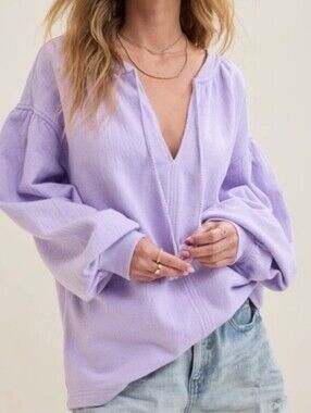 aerie Oversized Lilac Pullover Sweatshirt